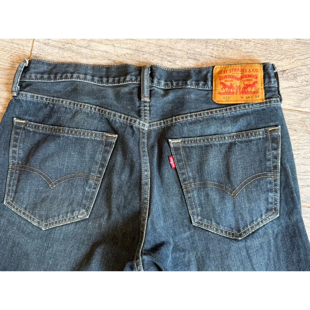 Levi's 527 Slim Bootcut Jeans 34x34 Boot 34 X 34 Denim Mens Levi Strauss
